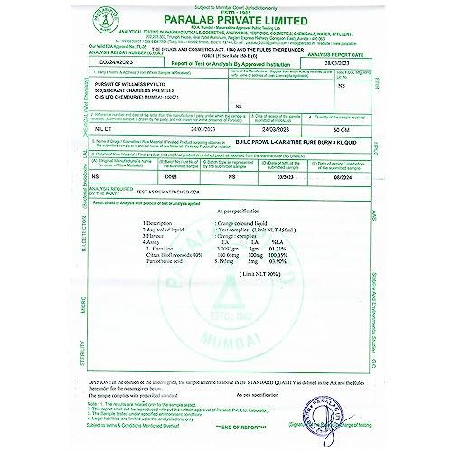 BUILD. BUILD. PROWL Elite Series L-Carnatine Pure Burn 3K Orange Flavor (450 ml) | 3000 mg L- Carnatine| Boosts Metabolism | Aids Faster Fat Burn | Converts Fatty Acid to Energy | Easy To Digest|Bio Flavonoids