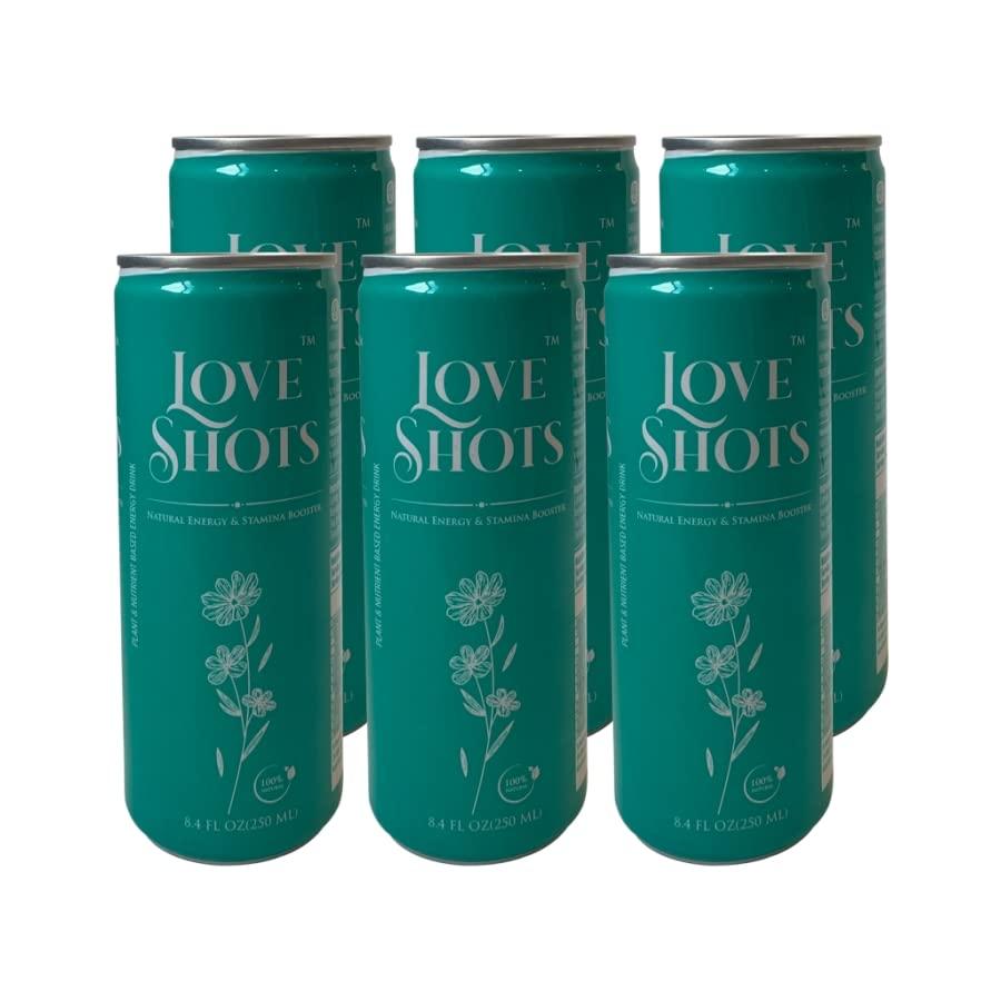 LOVE SHOTS LOVE SHOTS Energy Drink, Plant Based Natural Energy Drink, 250ml (Lemon Grass) (Pack of 6)