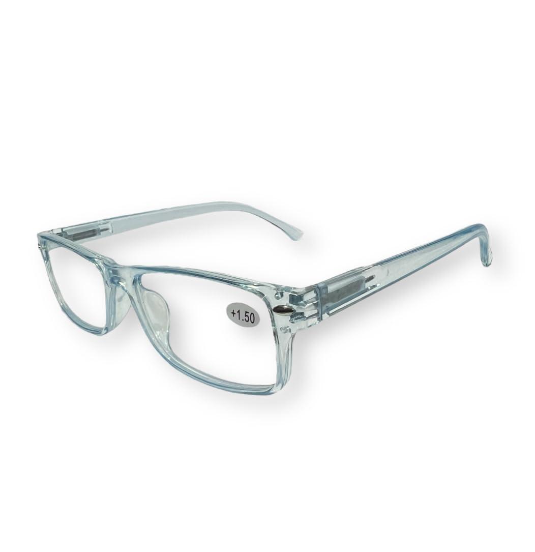 Generic Kishor Opticals| KAKA Reading Frames with Transparent Pouch/Case | Reading Glasses for Men and Women |+1 +1.25 +1.50 +1.75 +2 +2.25 +2.50 +2.75 +3 +3.50 Reading Power Number Glass (BLUE, 3.00)