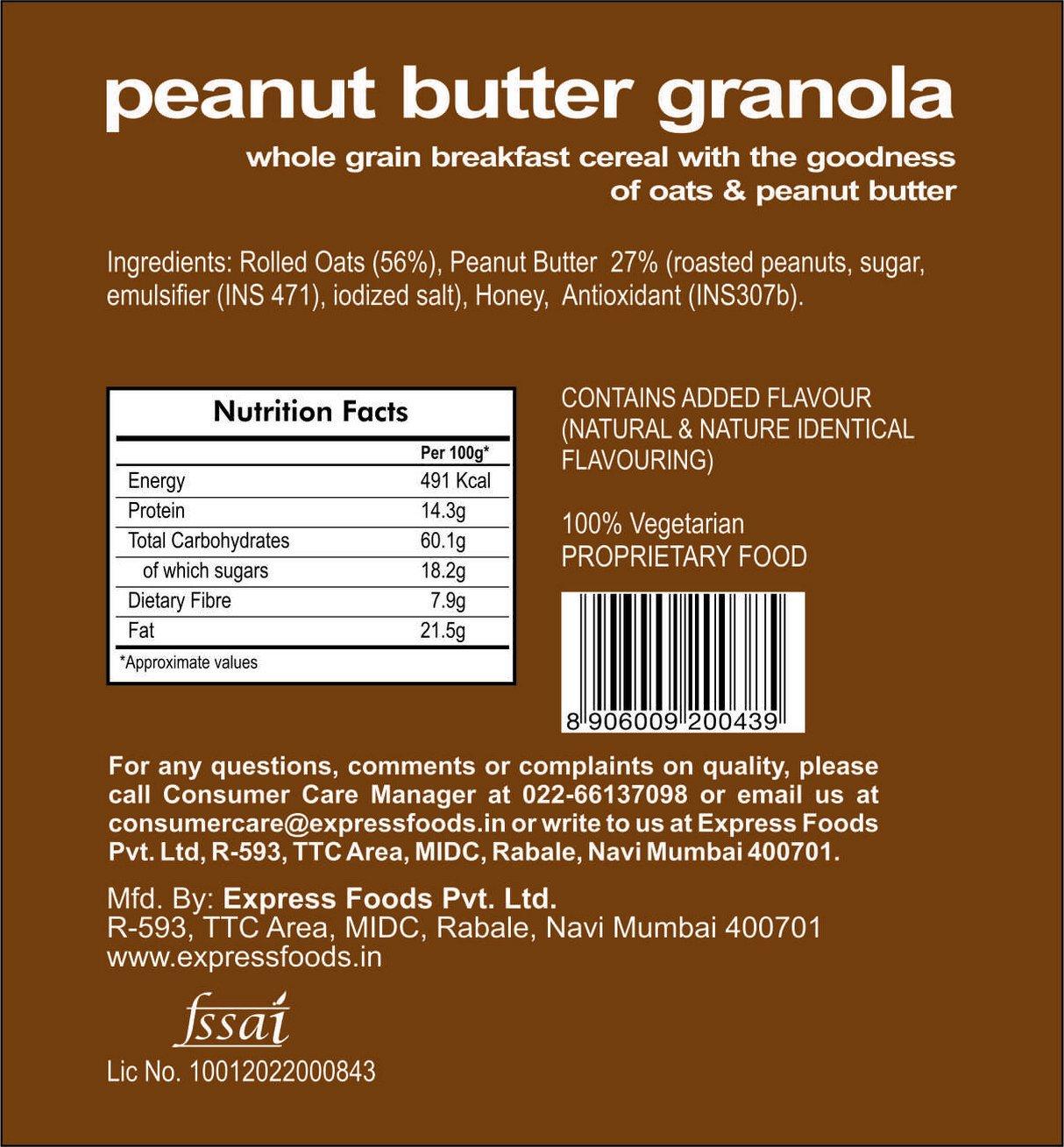 Express Foods Express Foods Peanut Butter Granola, 1kg