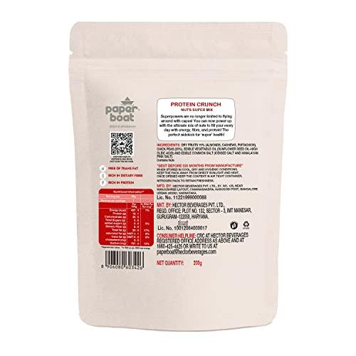 Paper Boat Paper Boat Protein Crunch, Premium Nuts SuperMix, Healthy Trail Mix Dry Fruits | Almonds I Cashews I Pistachio I Chickpeas | Dryfruit Pouch (200 gm)