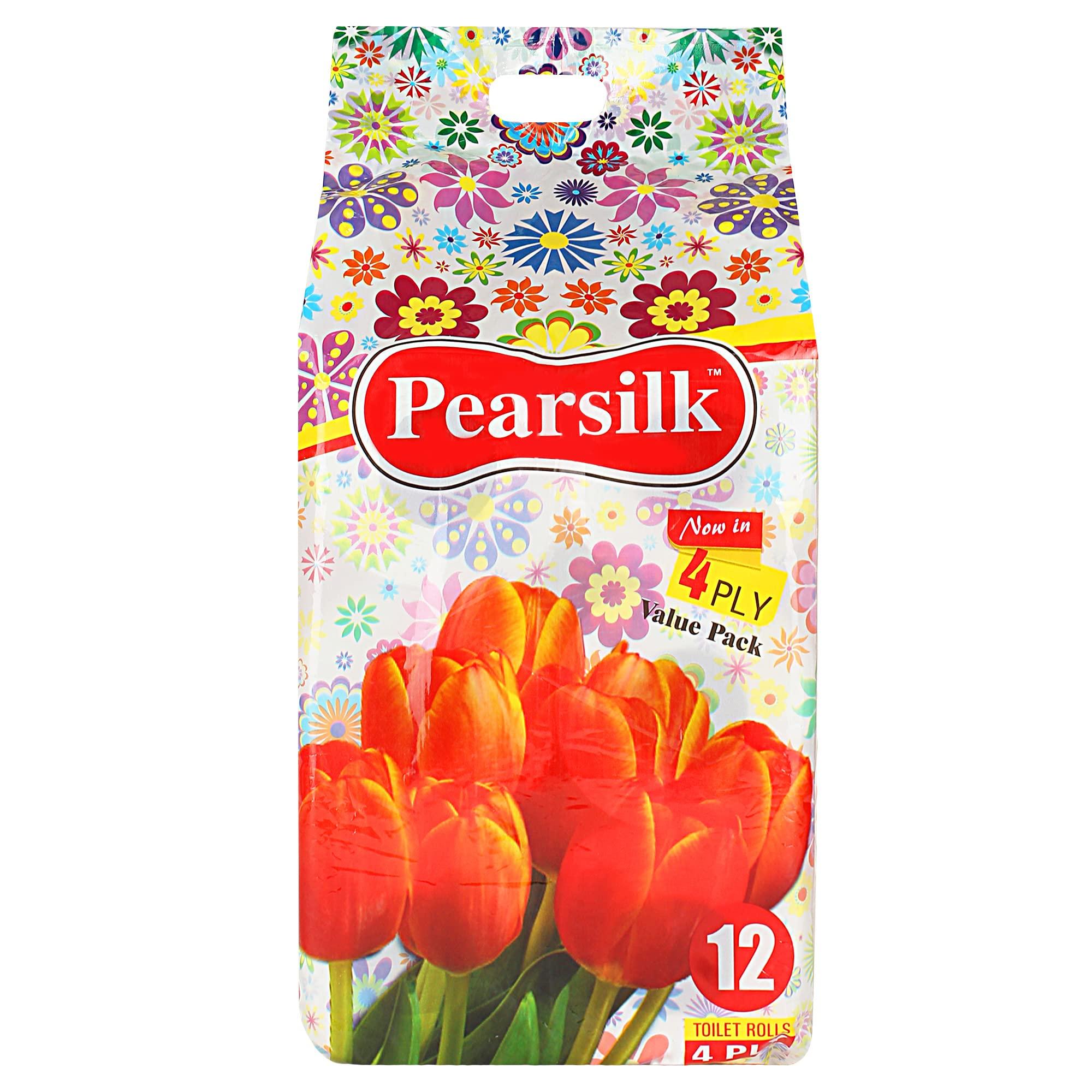 Pearsilk Pearsilk Toilet tissue paper roll, 4 Ply, 12 rolls Toilet Paper Roll