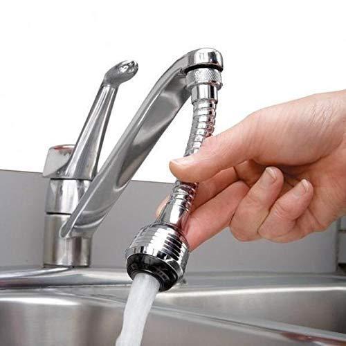 R A Products Turbo Flex 360 Flexible Water Saving Nozzle Faucet Sprayer Water Extender for Easy Clean Sink, Bathroom, Rinsing Fruits,Water Faucet Kitchen Tap (Silver)