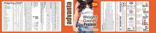 advanta Advanta Women Weight & Mass Gainer Protein Powder 500 g Strawberry