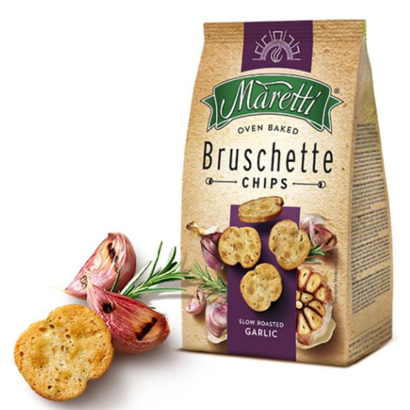 Generic maretti oven baked bruschette chips Slow Roasted Garlic 70gm