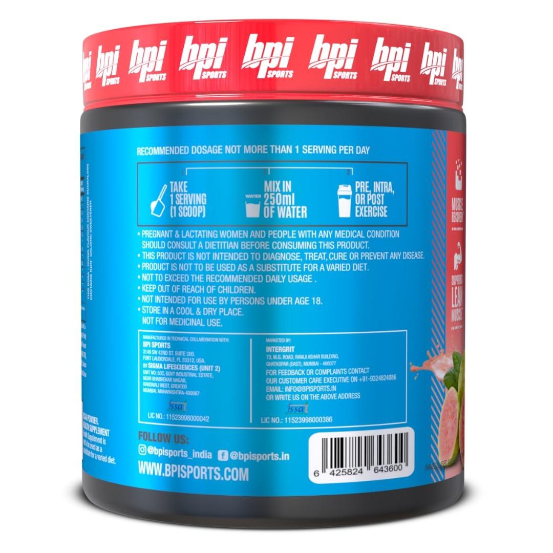 BPI Sports BPI Sports Best BCAA - BCAA Powder - Branched Chain Amino Acids - Muscle Recovery - Muscle Protein Synthesis - Lean Muscle - Improved Performance - Hydration - Guava - 30 Servings - 300 gram.