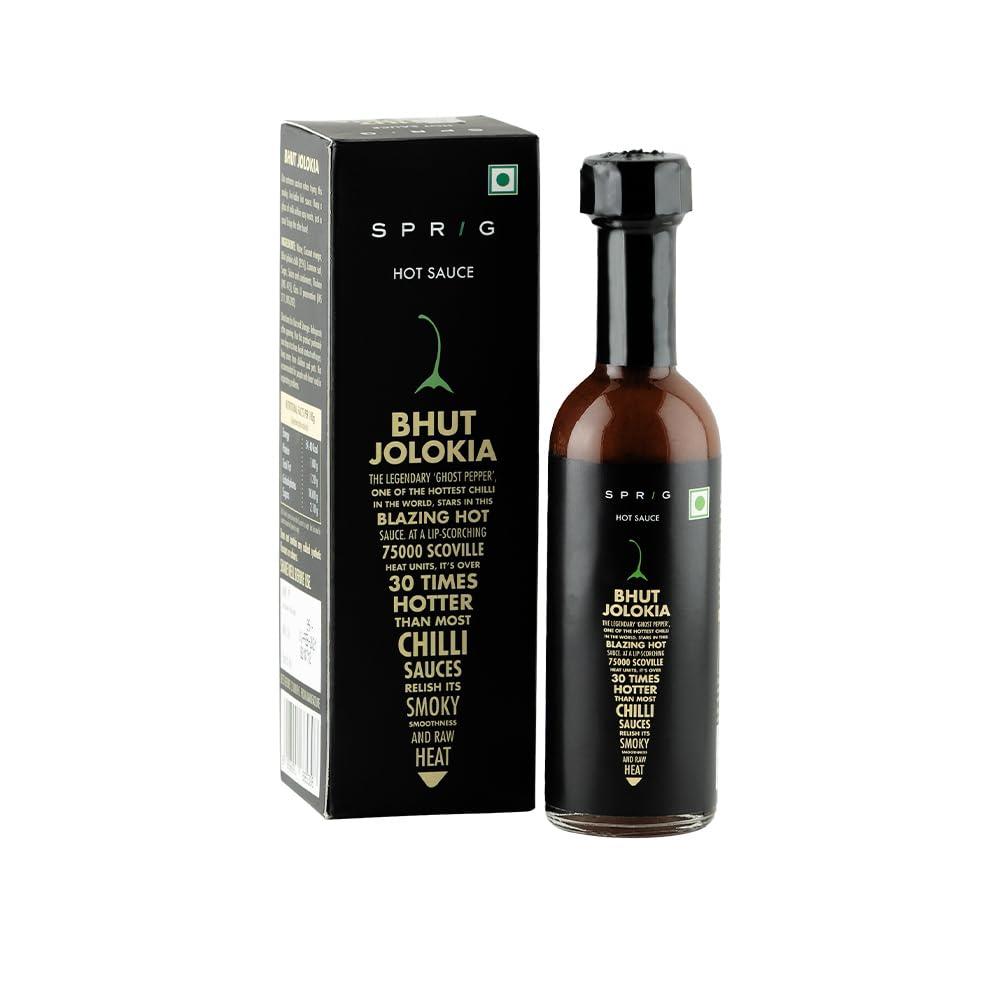 S P R I G Sprig Bhut Jolokia Sauce | Made with Worlds hottest Ghost Peppers | 75,000 SHU | 55 gms