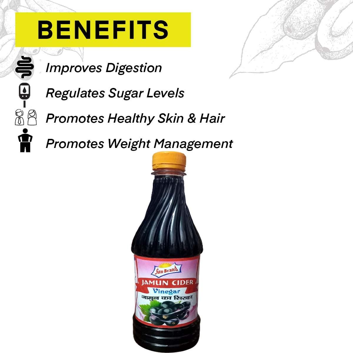 BANDHAL Jamun Vinegar 650 M.L. Naturally Processed Organic Raw Jamun Cider Vinegar (Sirka)