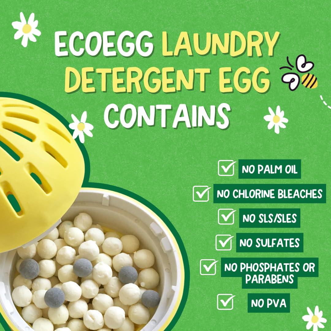 Ecoegg Ecoegg Laundry Egg | Detergent & Fabric Conditioner Replacement | Non bio, no enzymes, phosphates, bleach | Sensitive Skin | Orange Blossom 70 Washes (Fragrance Free)