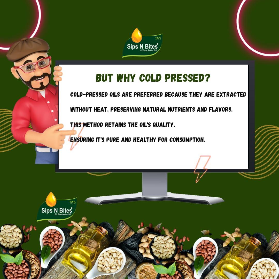 Sips N Bites Sips N Bites Cold Pressed Safflower Oil | 1 litre For Cooking | Lakdi Ghana | Kardi ka Tel | Lakdi Ghani Ka Oil | Kardai Tel Extracted On Wooden Churner 1000ml Bottle (Pack of 1)