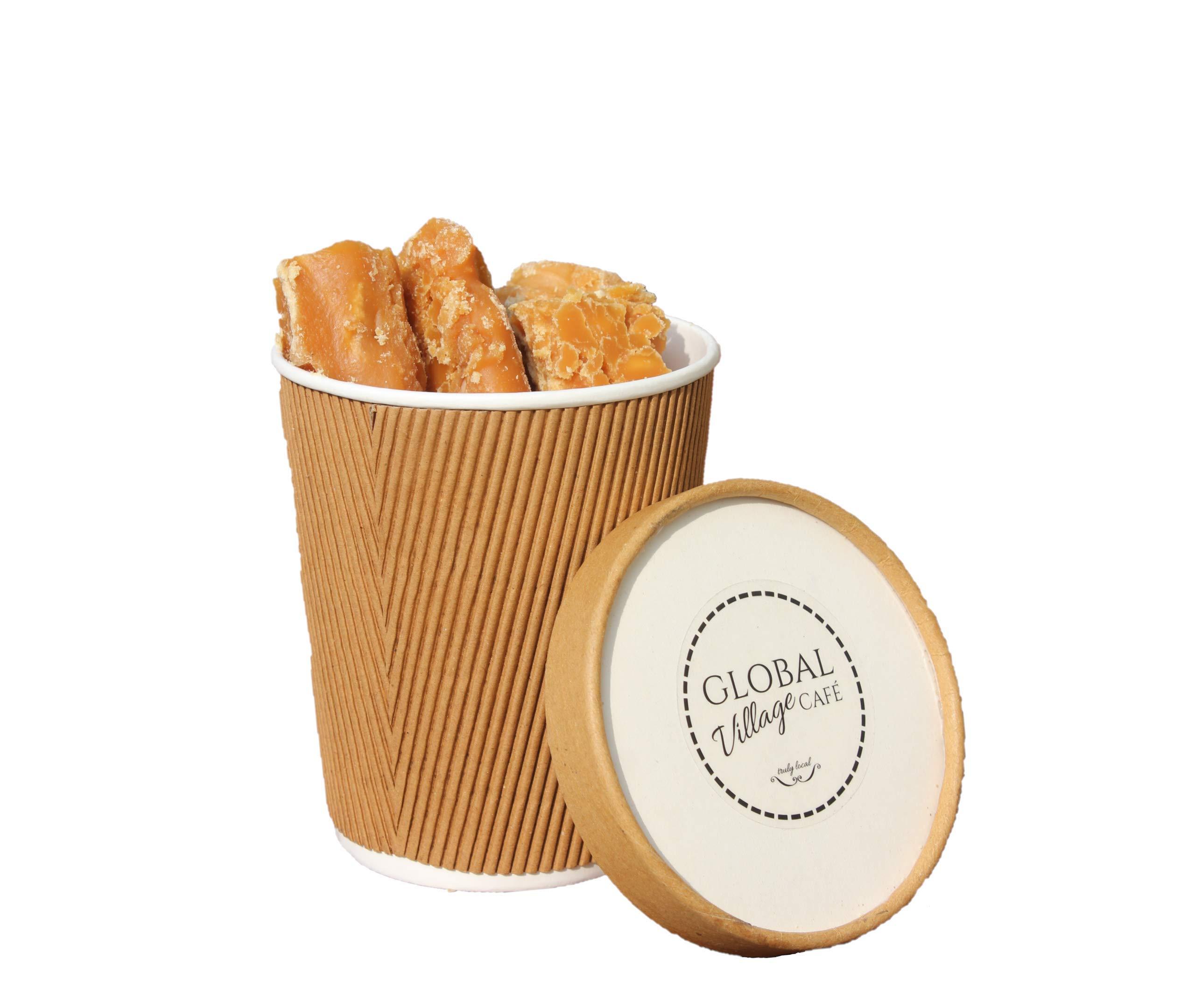 GLOBAL VILLAGE CAFE GLOBAL VILLAGE CAFE Jaggery, Gudh/Gur/Gud Cubes 600gr | Natural, No Added Sugar, No Color (Pack of 2x600gr)