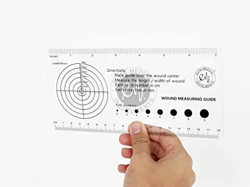 Elite Medical Instruments EMI Medical Ruler with Wound Measuring and Pupil Gauge Reference Guide