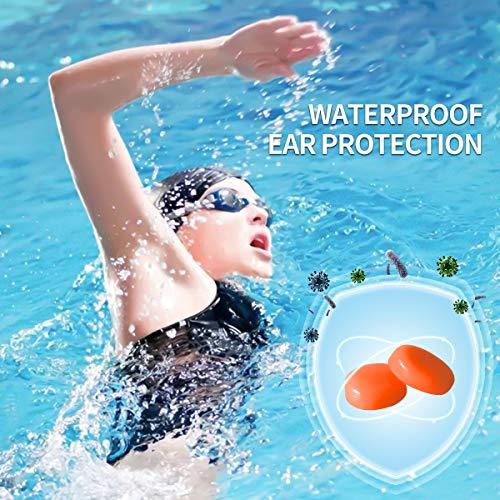 FUGOOD Ear Plugs for Sleeping, Moldable Silicone Earplugs Noise Cancelling(Orange,12pcs)