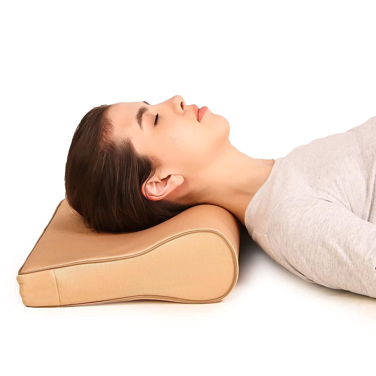 NS ENTERPRISES BORNIVA Cervical Pillow Spondylosis Neck & Back Pain Support for Senior Citizen Men Women Cervical Pillow Beige