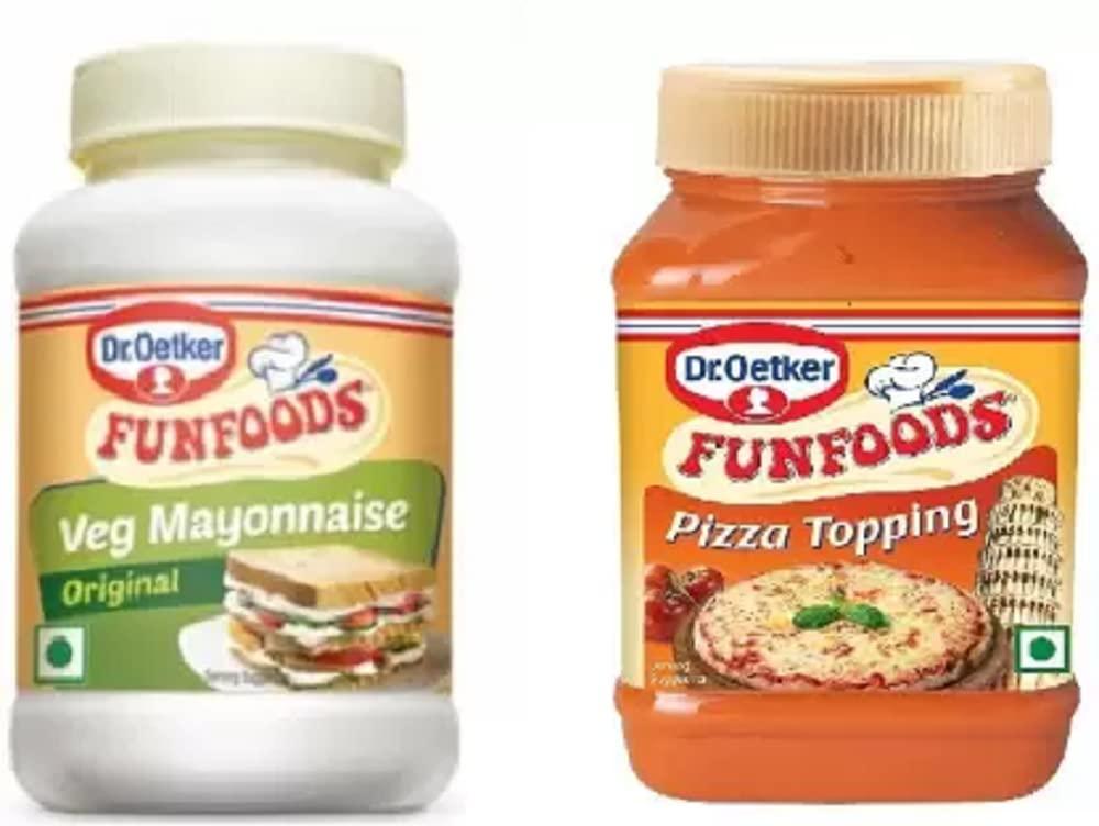 Fun Foods FunFoods Veg Mayonnaise 400 GM and Pizza Topping 325 GM Pack of 2 725 g (Pack of 2)