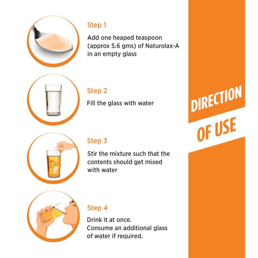 Naturolax Naturolax-A Isabgol Husk Powder, Effective for constipation, Orange Flavour, Ayurvedic formula, Non-habit forming, High Effervescence, 110 gms