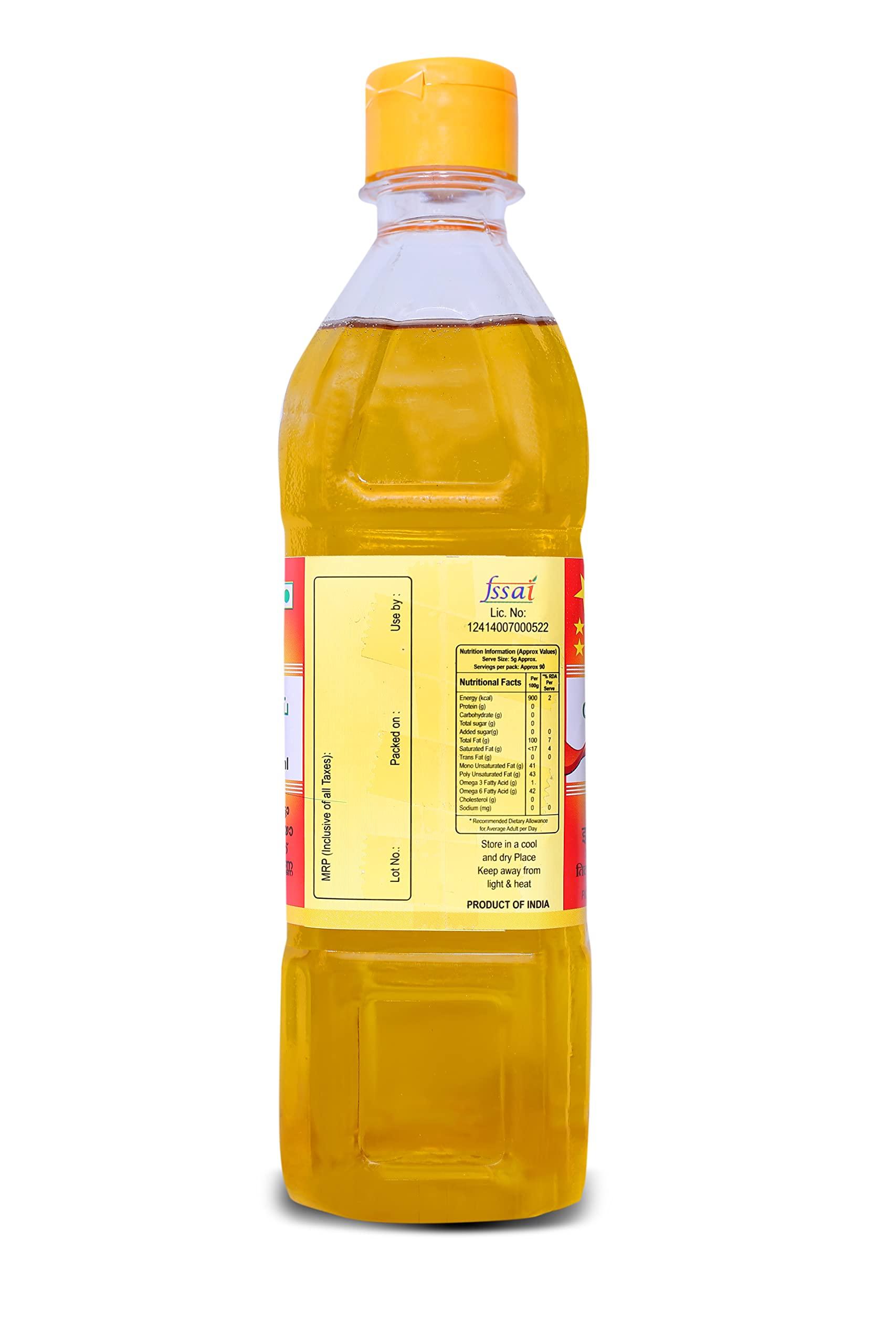 ENIYA ENIYA Chekku Nallaennai/Cold pressed Sesame Oil/Gingelly Oil 500ml Pack of (3)