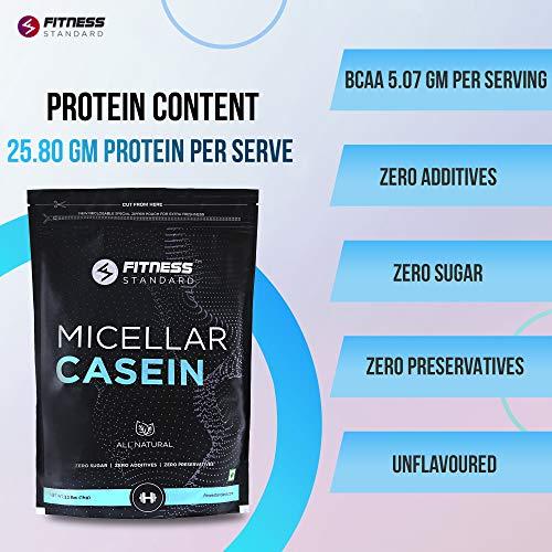 Fitness Standard Fitness Standard's 100% Micellar Casein Protein 1kg | All Natural, No Additives, No Preservatives | Unflavoured | 33 servings