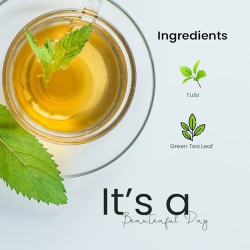 FRESHLEAF FRESHLEAF Tulsi Green Tea Rich With Anti-Oxidants, 100% Whole Long Leaf, 20 Pyramid Tea Bags (60 Tea Bags) (40 Tea Bags)