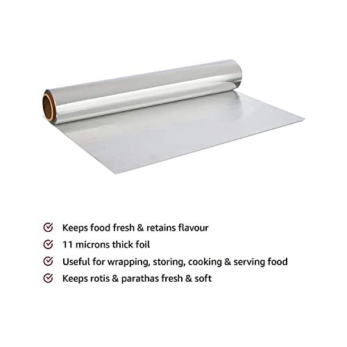 Kitchenmate Kitchenmate 25 m Aluminium Foil for Food Packing, Wrapping, Baking, Storing and Serving, Keeps Food Safe & Flavourful, Microwace Safe Foil Paper for Food Wrap Non Toxic (Pack of 1)