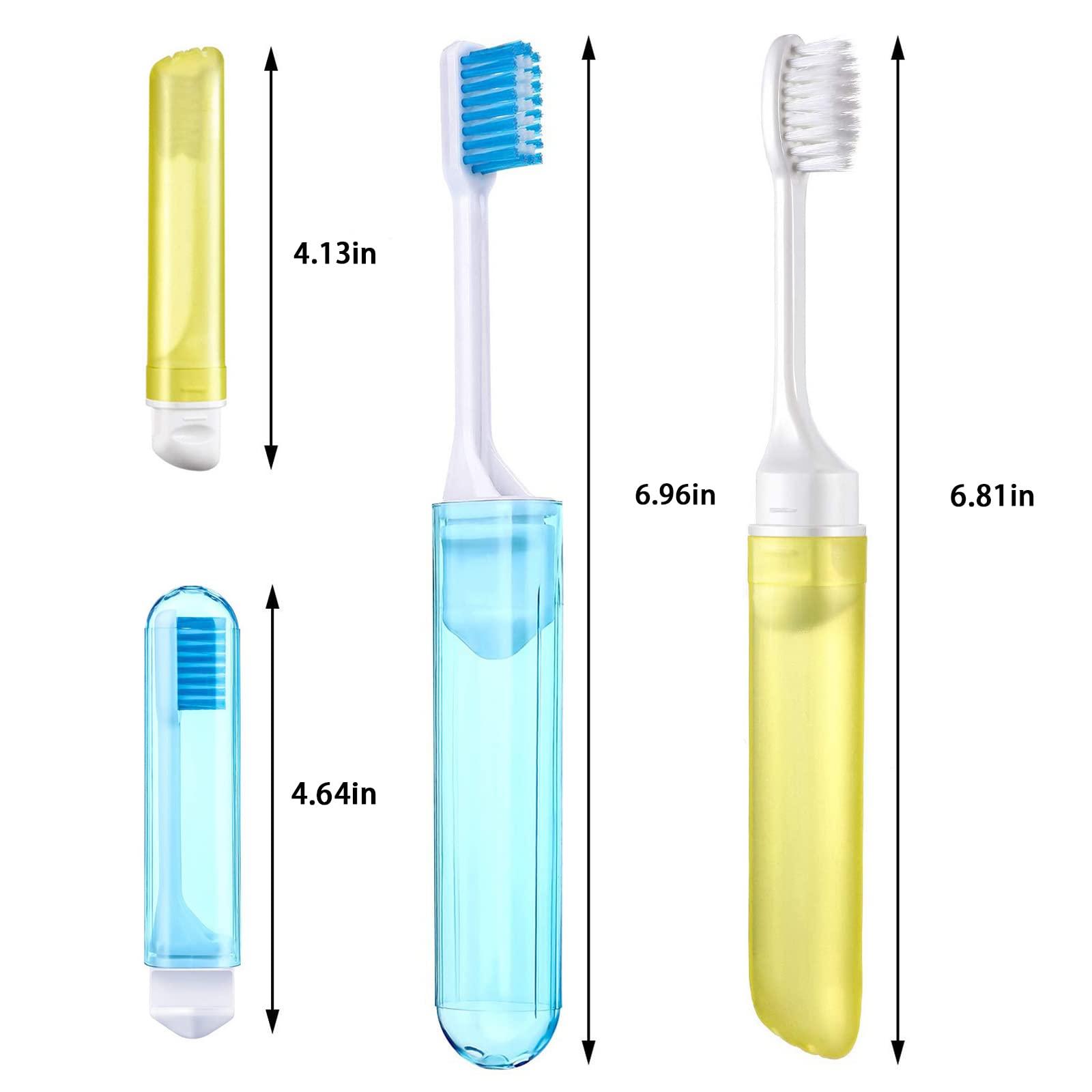 KEKU KEKU Travel Toothbrush Bulk Folding Toothbrush with Toothbrush Case Soft Portable Travel Toothbrush Individually Packaged for Travel Camping School Household Goods (6 Pieces)