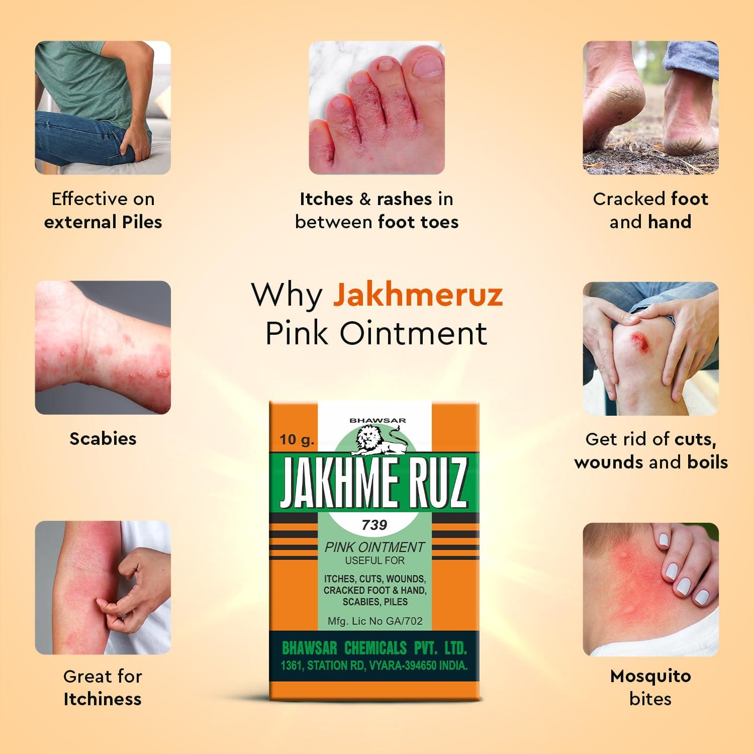 JAKHMERUZ BHAWSAR Jakhmeruz Pink Ointment 10 gm (Pack of 3)