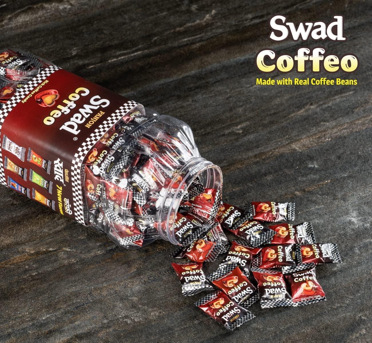 Swad Swad Coffee Candy 200 Toffee Jar(Made with Strong Kopiko Coffee Beans) & Swad Original 50 Toffee Pack, 2 units