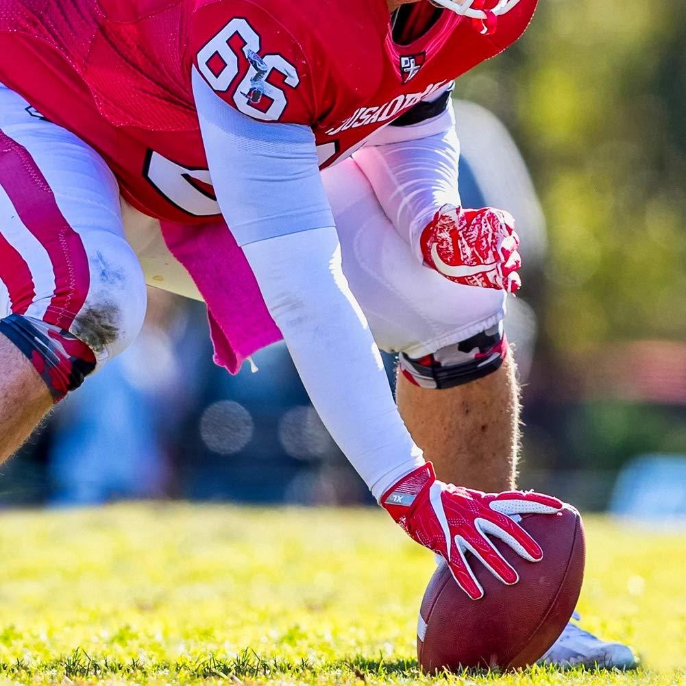 OWIKAR 1 Pair / 2 Pcs Honeycomb Elbow Pads Crashproof Arm Sleeves Basketball Football Volleyball Protector Padded Support Elbow Brace Shin Guards Protective Gear for Girls Boys Kids Men (White, X-Large)