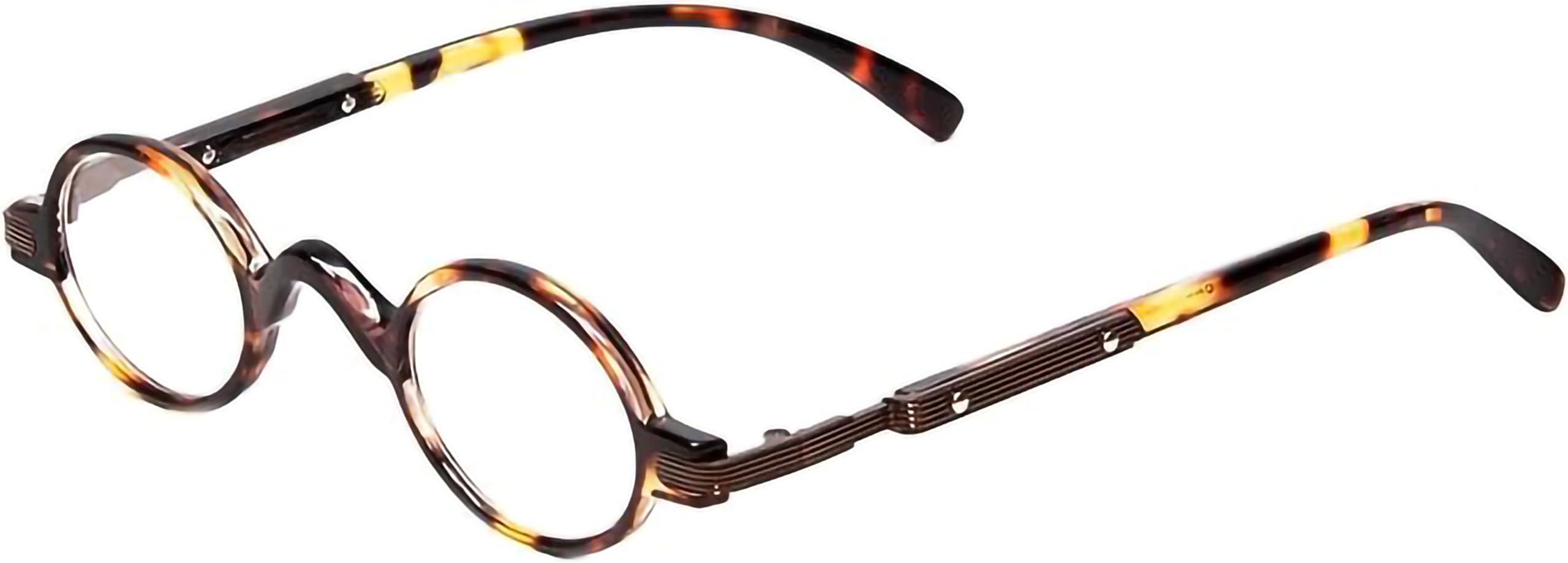 Calabria Calabria R314 Vintage Professor Oval Reading Glasses Incredibly Lightweight, Tortoise, Medium