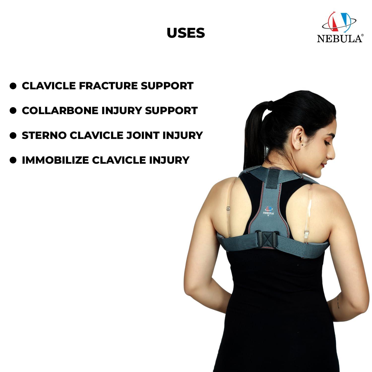 NEBULA NEBULA Posture Corrector Belt For Men & Women-Back Support Belt For Back Pain Relief-Shoulder Support Belt-Body & Back Clavicle Corrector Belt-Back Straight Belt(XS, Grey)