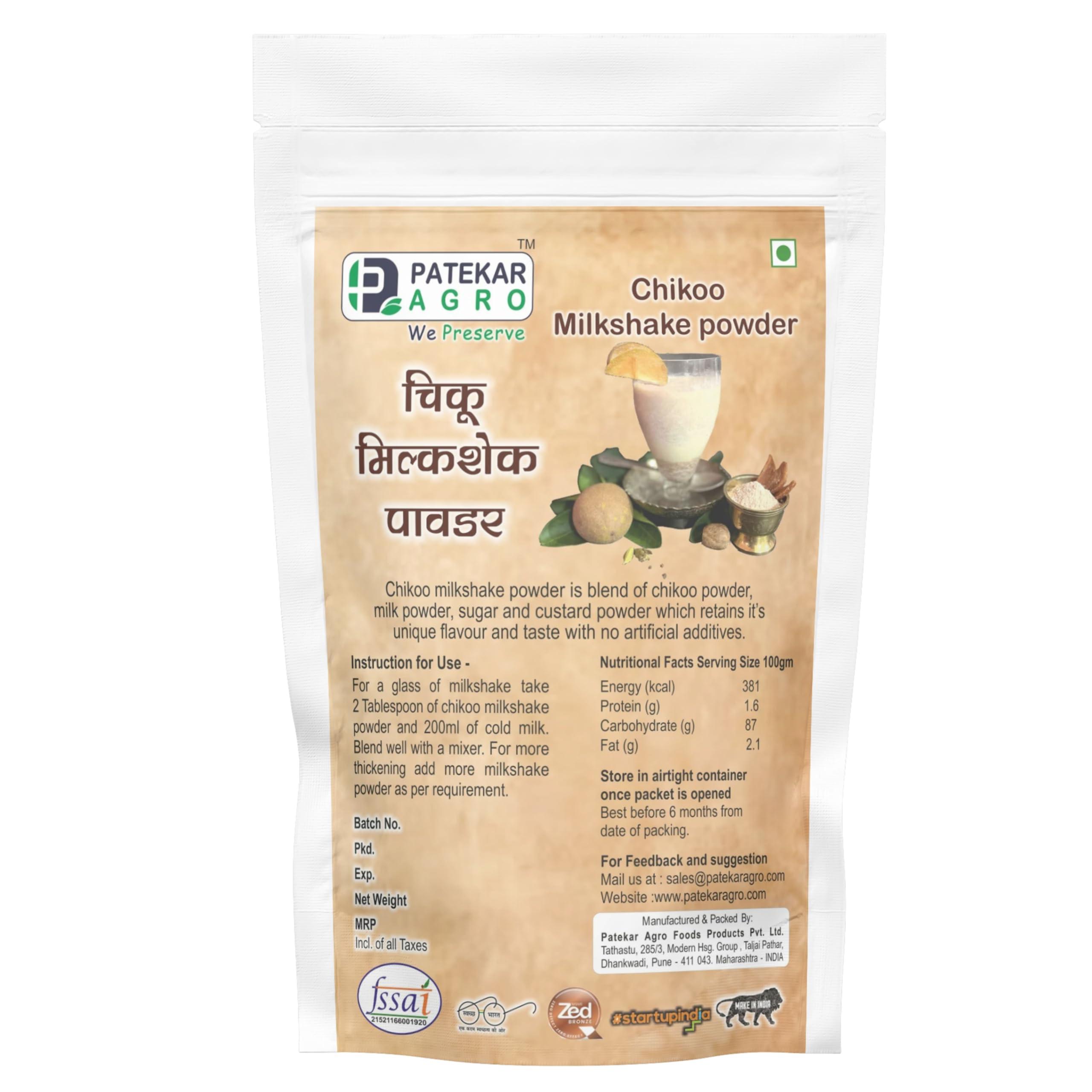 PATEKAR AGRO PATEKAR AGRO Chickoo Milkshake Powder (500 Gr)