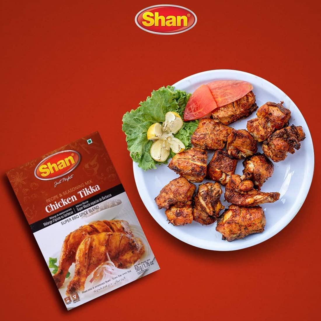 Shan Shan Chicken Tikka Recipe and Seasoning Mix, 6 X 50 g