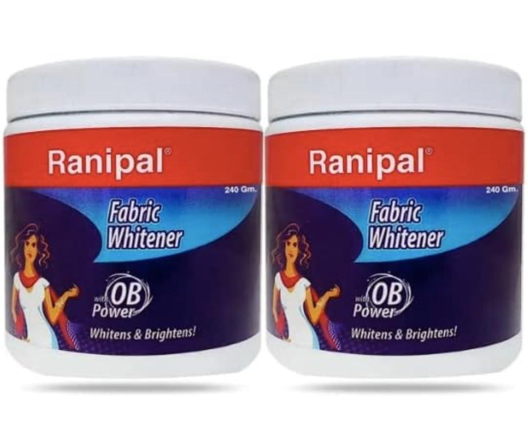 Generic Ranipal Fabric Whitener/Cloth Whitener for Your White and Colored Clothes | Ranipal Fabric Whitener Powder Detergent - Pack of 2 (240 Gm) With One Free key Ring