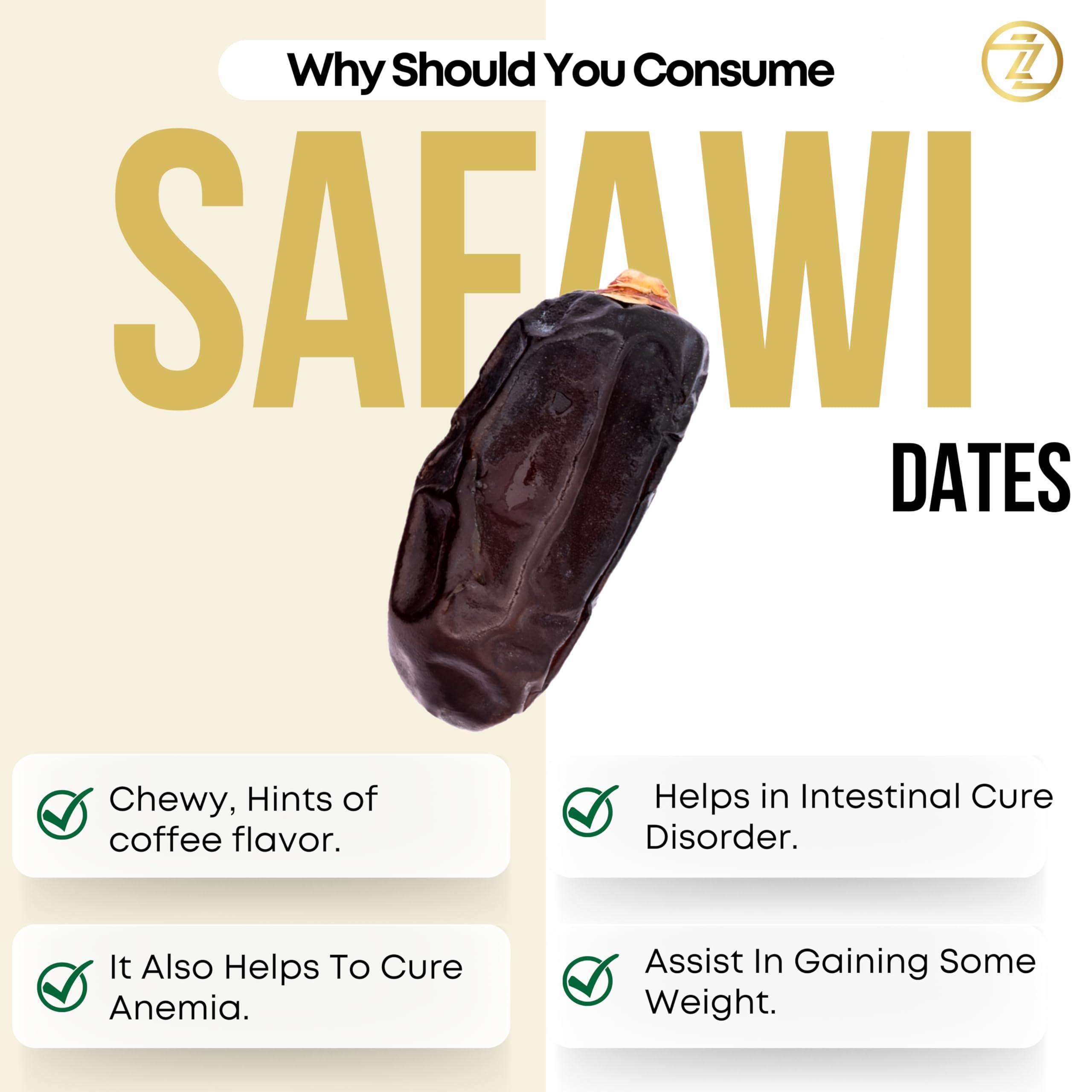 ZABBAAT Kalmi Dates 1kg| Dates in Fresh (Khajur/Khajoor/khajur 1kg)| Dry Dates| Black Dates| Safawi Dates Original 1kg Arabian Dates| Dates Dry Fruits| Dates Safawi dry dates ZABBAAT pack of 2 (500gm *2)