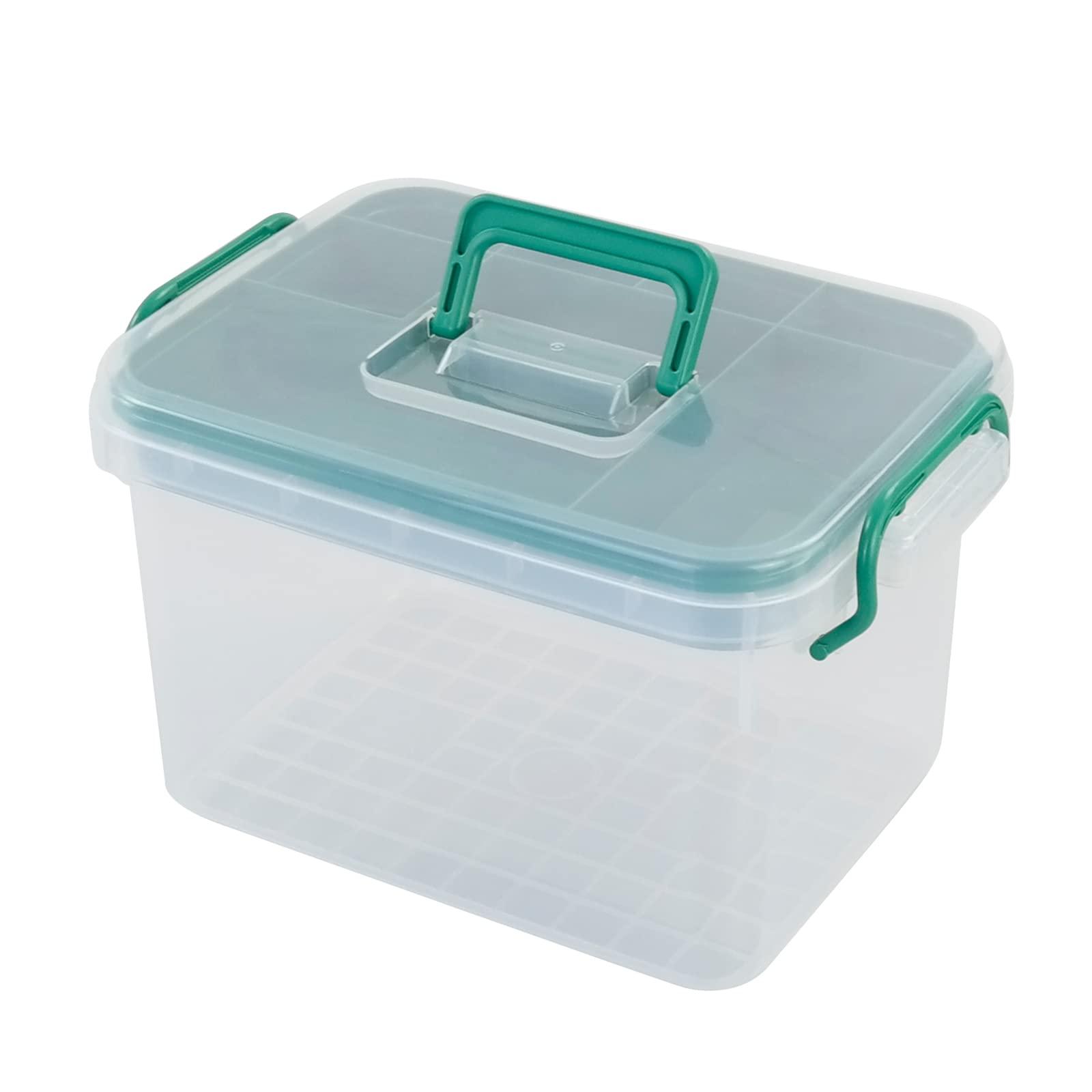 Idomy Idomy Plastic Lockable Medication Box, Small Family First Aid Box, Medicine Lock Organizer, Clear