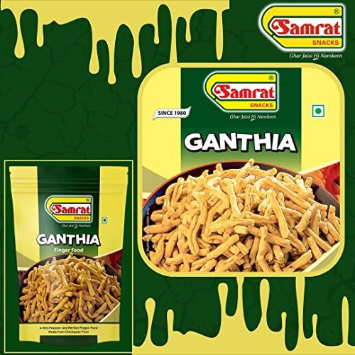 SAMRAT SAMRAT| GANTHIA Finger Food Crispy & Salted Taste Namkeen|Ghar Jaisi Hi Namkeen|Healthy Snacks|Every Day Fresh Indian Snacks |Traditional Indian Snacks| (400G)