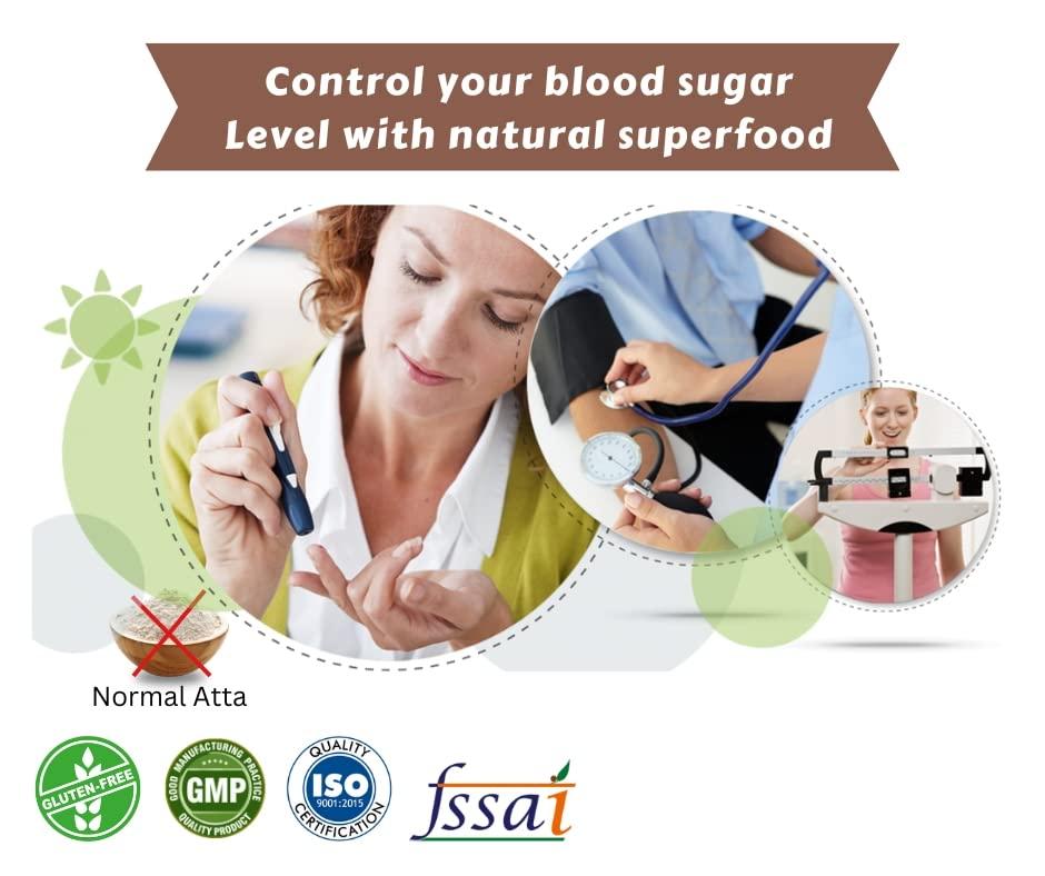 Grainva Grainva Sugar Free Attar or Flour 500gm Pack of 2 | Clinically certified Low GI| Helps Control Blood Sugar Levels Naturally | High Fiber | Diabetic Friendly | Multi Millet Mix | Multigrain Atta