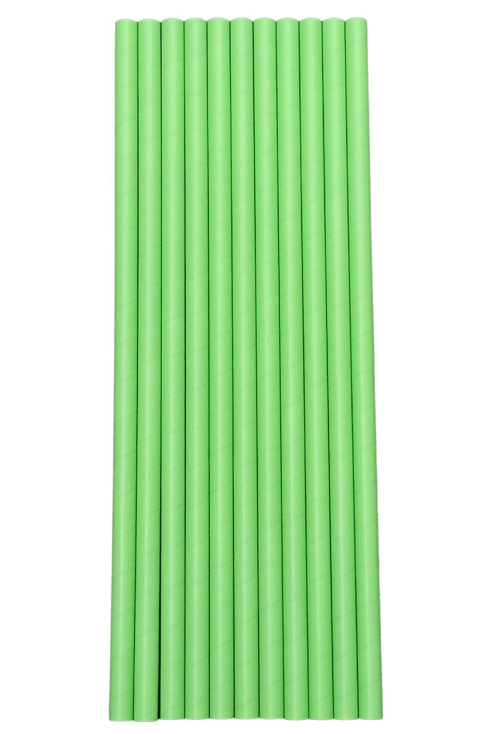 Wiies Straw 10mm Pack of 25 Pcs Boba Paper Straw 12 inch Ecofriendly Straws Light Green Large Straws for Drinking Juice Party Straw Pack Paper Straws for Drinking Juice Long Straw Thick