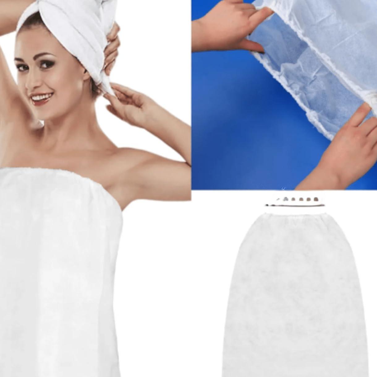 KUDIZE KUDIZE Disposable Facial Gown for Waxing, Salon, Spa, Massage, Parlor, Hospitals, Medical, Surgical (White) - Pack of 10