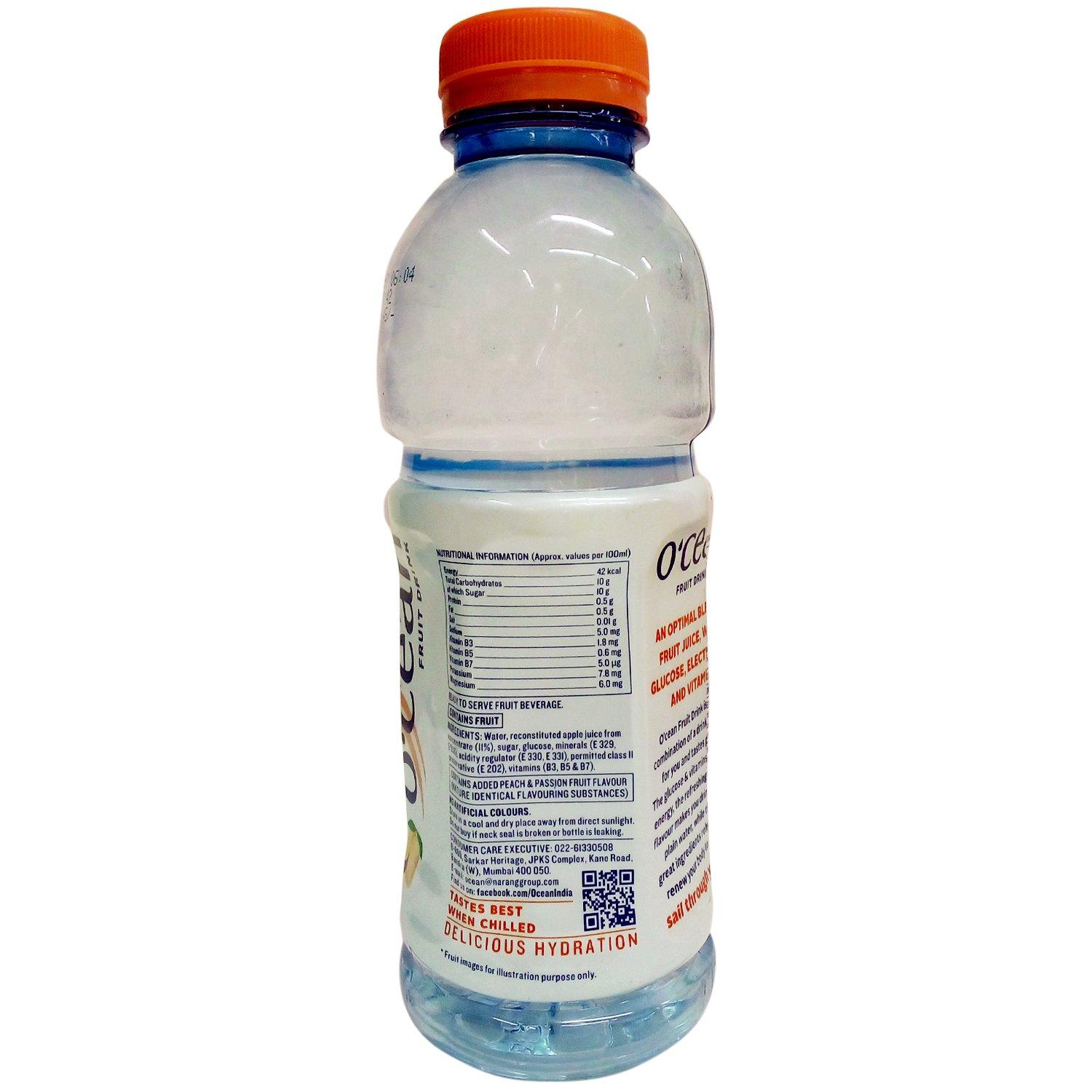 Ocean Ocean Fruit Drink - Peach & Passion Flavour, 500ml Bottle