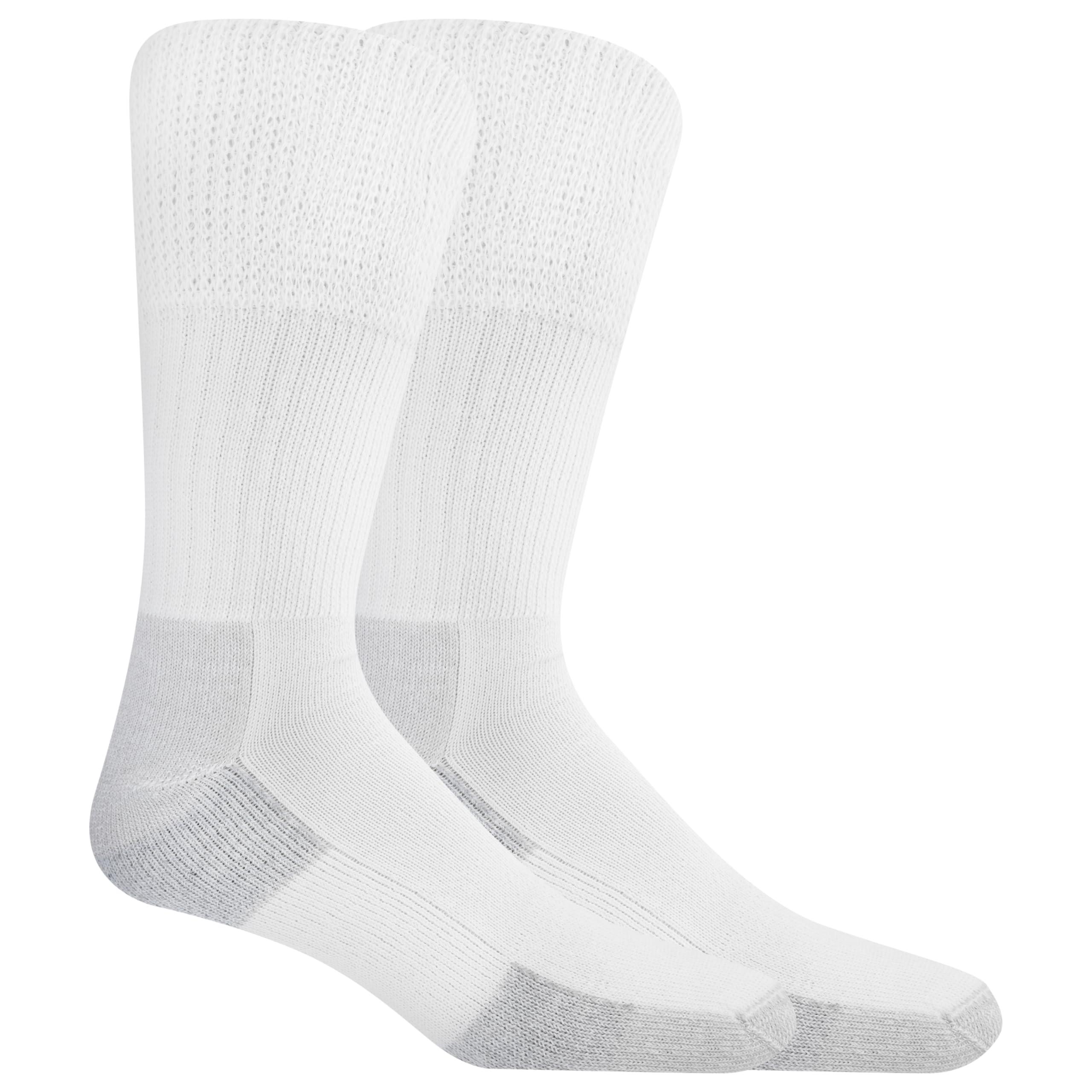 Dr. Scholl\'s Dr. Scholl\'s Men\'s Advanced Relief Diabetic Crew 2 Pack Socks, White, Sock Size: 10-13/Shoe Size:9-11