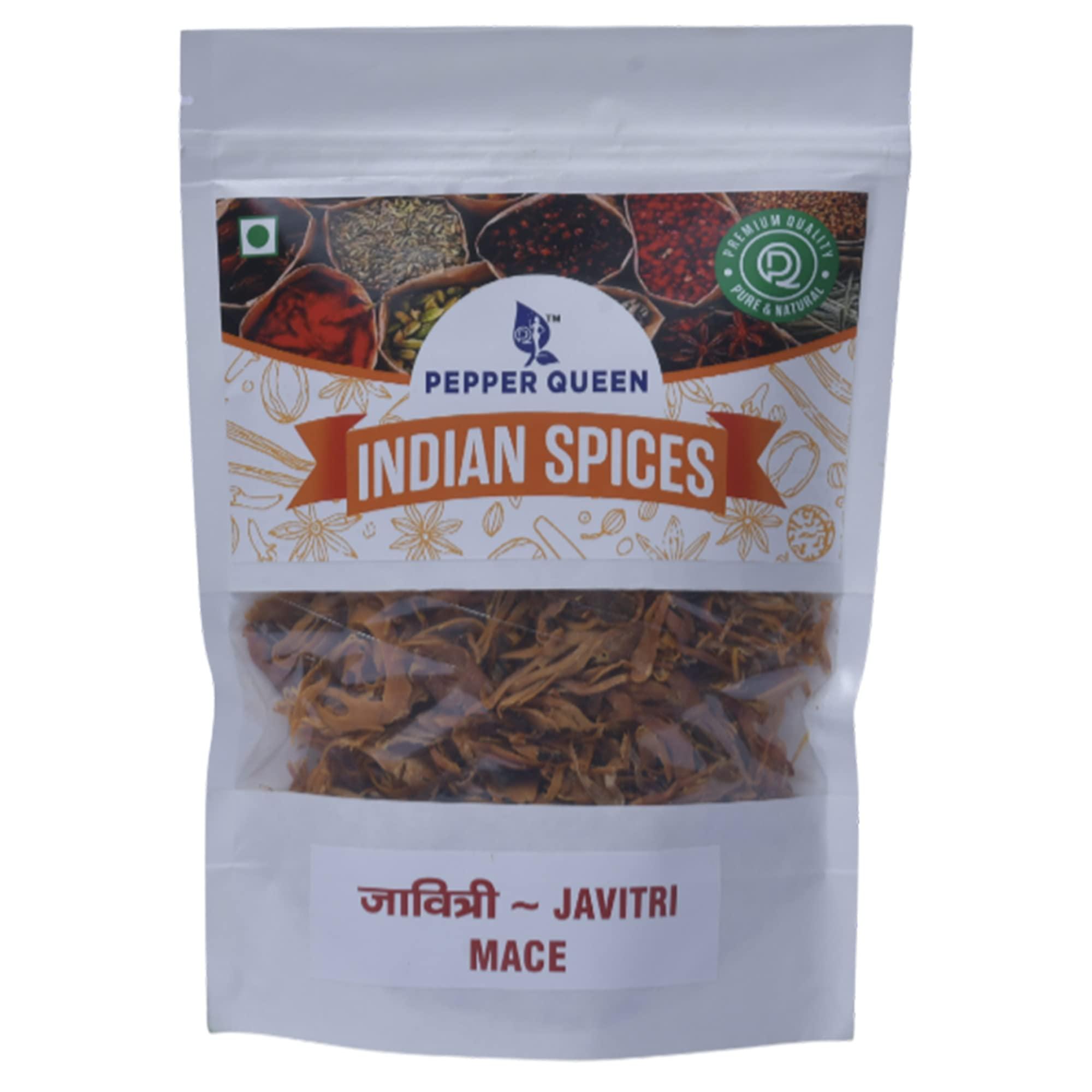 Pepper Queen PEPPER QUEEN Mace | Javitri | Javantri | Japatri | Jadikkai | Japathri | Japatri | Japatri Flower Whole | Ernakulam Mace | Javitri Spices Whole | Whole Indian Spice Seeds (50 gm)