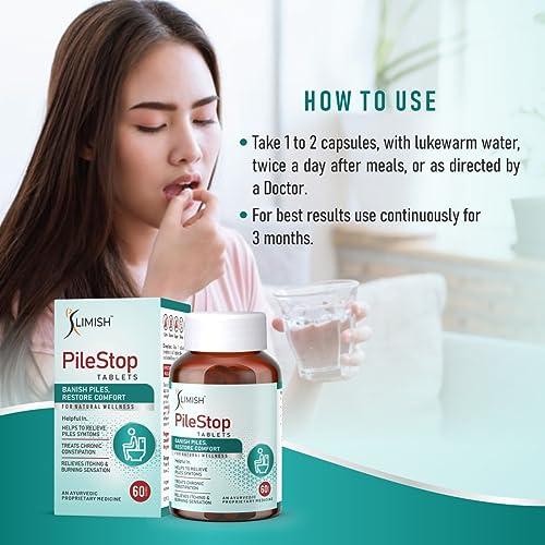 SLIMISH Slimish Piles relief Itching, Fissure, Fistula helping Tablets (60 Tablets)