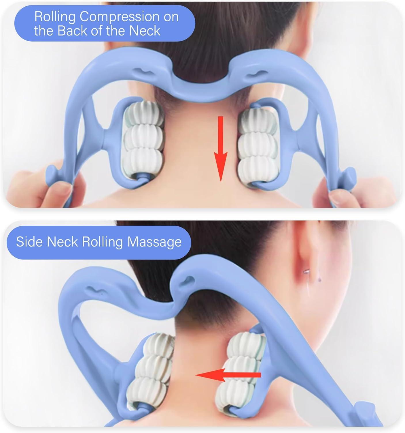 CHARGE X CHARGE X Neck Massager, Neck Massager Roller, Neck Roller, Neck And Shoulder Handheld Massager With 6 Balls Massage Point, Neck Pain Relief Massager For Deep Tissue In Neck, Back (Black)