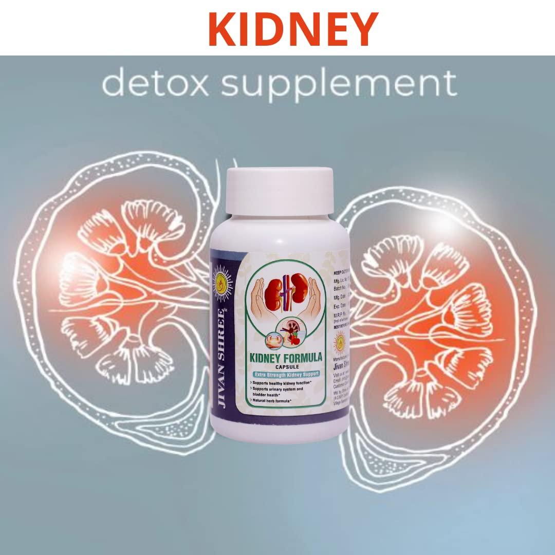 JIVAN SHREE WITH DEVICE OF SHREE Kidney Formula Ayurvedic medicine for Kidney (All Problems) & Creatnine Kidney Support |Natural Kidney Cleanse And Detox Supplement (120 Capsules Pack of 2)