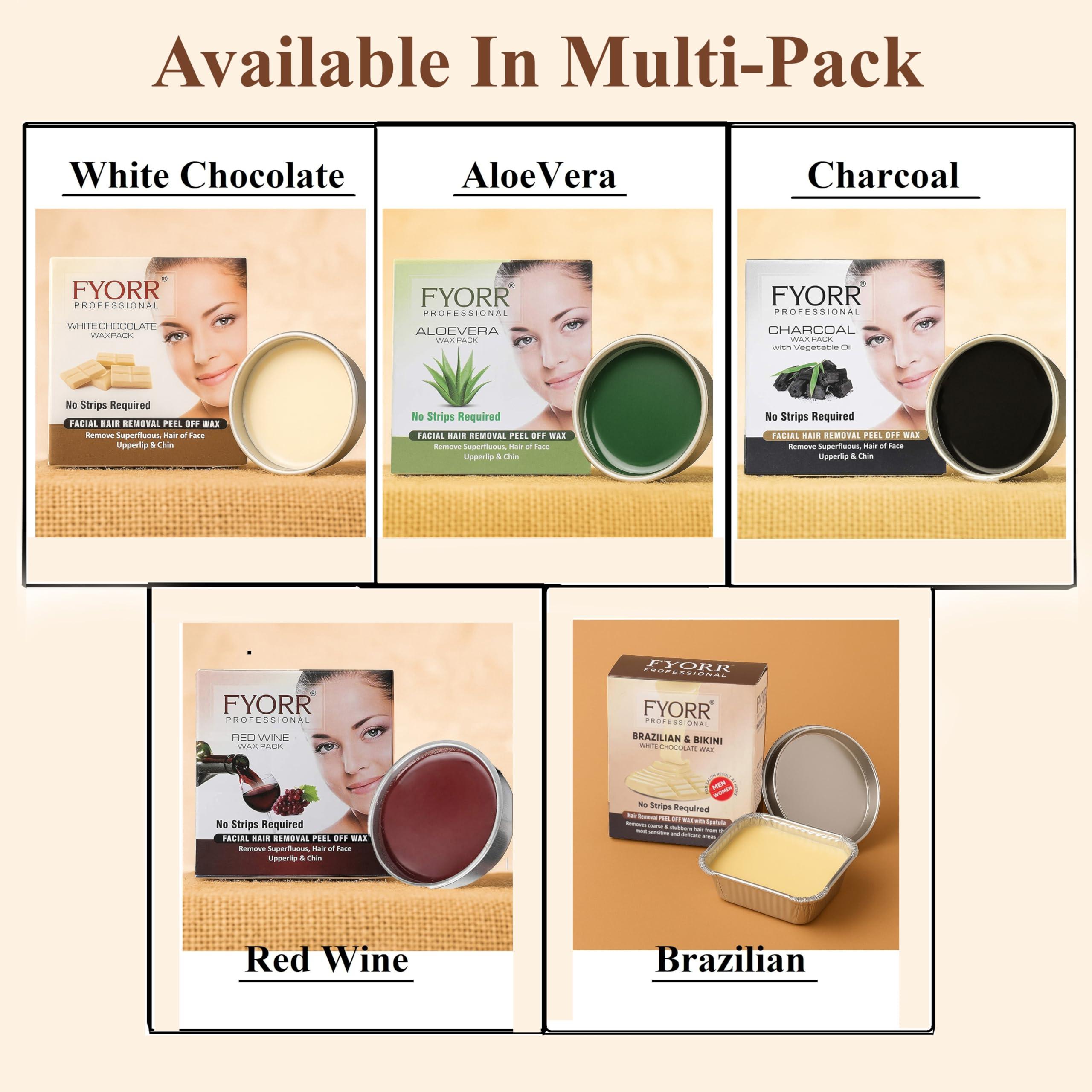 FYORR Fyorr Facial Katori Peel-Off Wax Combo of 3 Red Wine - 80gm each