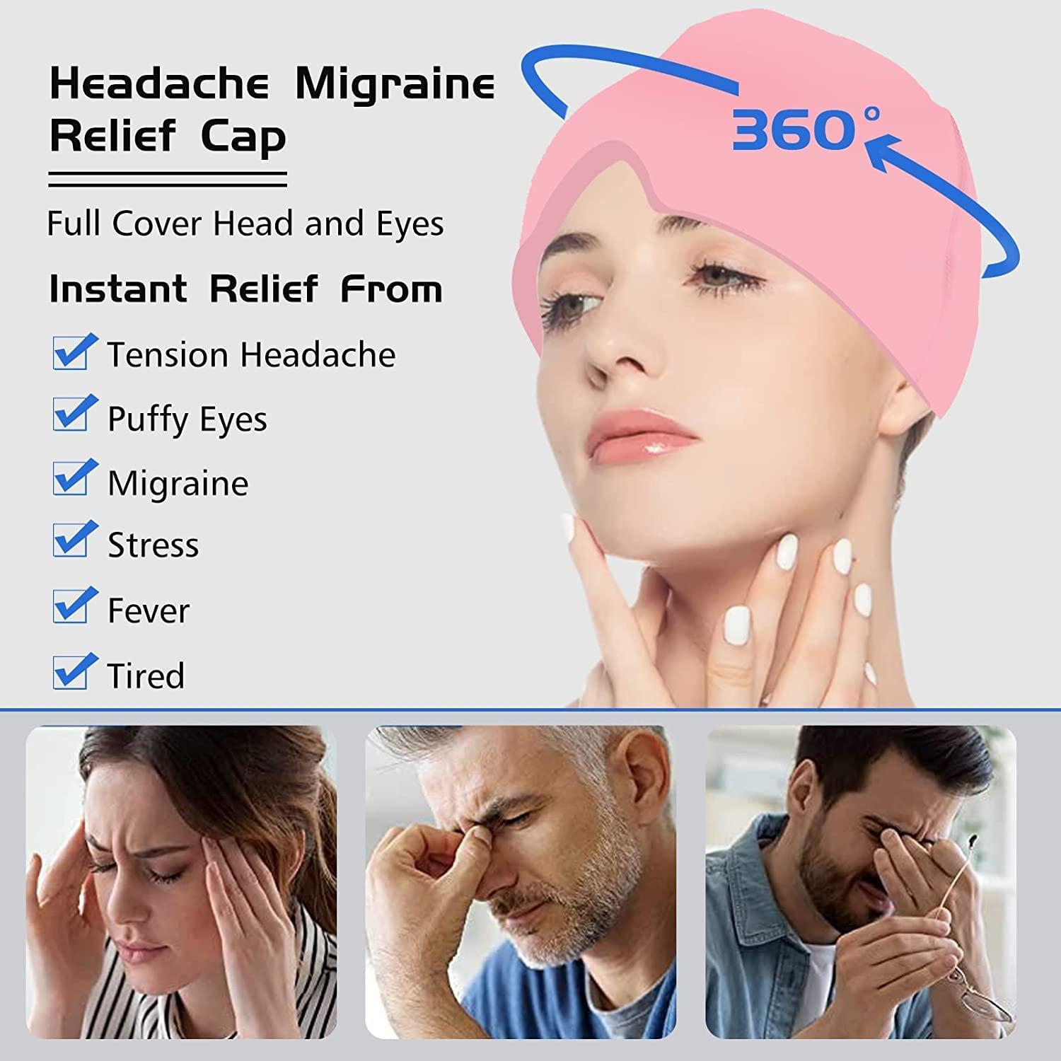 Krupasadhya Krupasadhya Headache Relief Hat & Migraine Cap Cold Compress,Migraine Ice Head Wrap,Migraine Relief Cap for Headache Eyes Mask for Puffy Eyes(multi color - migraine relief cap)