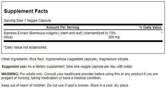 Swanson Swanson Superior Herbs Bamboo Extract -- 300mg -- 60 Capsules One Bottle of 60 Capsules