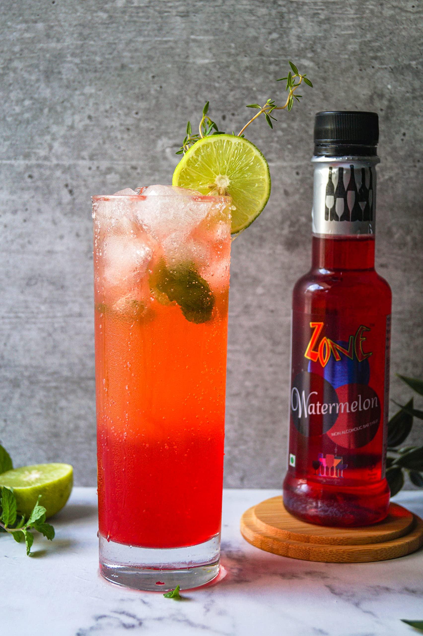 ZONE Zone Watermelon 240ml | Pure Watermelon Flavor for Mocktails, Cocktails, Lemonades, Iced Teas & More, Liquid | 12+ Flavours