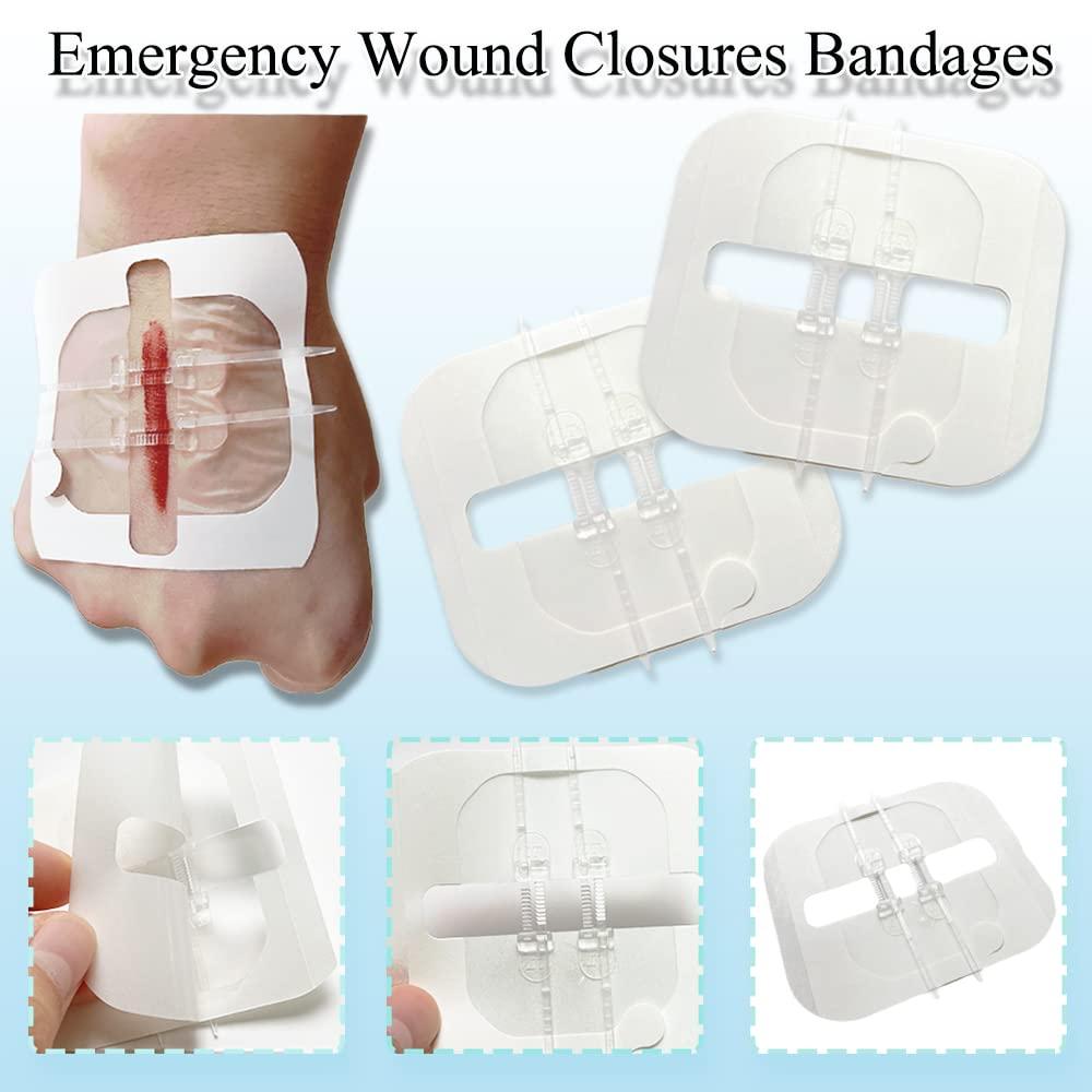 Mediss Mediss Emergency Wound Closures Band-Aid Adhesive Bandages, Zip Stitch Stickers For Camping, Survival & Household Gear, 2 Pcs/Box